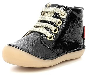 Kickers SONIZIP,Bottillon Bebe Noir Vernis, 18 EU