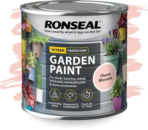 SAVING HUB Garden Paint 250ml – Exterior Multi-Surface Paint for Wood, Fence, Brick, Metal, Stone & Terracotta – Waterproof Weather Resistant Matt Finish for Sheds, Garden & Outdoor Cherry Blossom