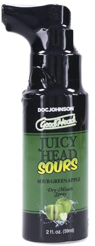 GoodHead Juicy Head Spray de boca seca, manzana verde agria, 59.1 ml (59 ml), hidratante oral sin azúcar, vegano, sin parabenos para un aliento fresco y una mayor diversión sensual, solo para adultos