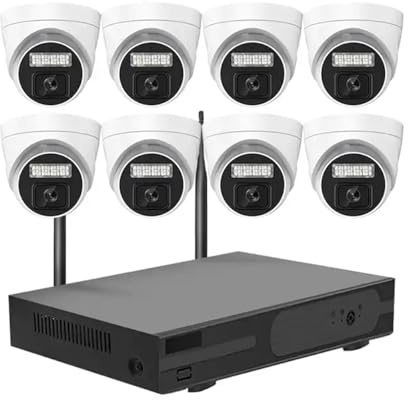 XNASU Überwachungskamera-System für zu Hause, WLAN, kabellos, 8 K, mit 8 Kameras, CCTV-Überwachungskamera-Set, Full HD, 5 MP, wasserdicht, mit Zwei-Wege-Audio, menschliche Erkennung