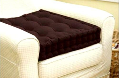 Armchair Booster Cushion Large 4 inch Thick Seat Pad Luxury Soft Touch Hand Tufted Cushion For The Elderly, Post-Operative and Pregnancy (Chocolate)