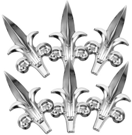 HOMSFOU 6pcs Garden Decoration Tip Metal Fence Fencing Finials Fence Post Caps Gate Topper Finials Trident Iron The 201 Stainless Steel