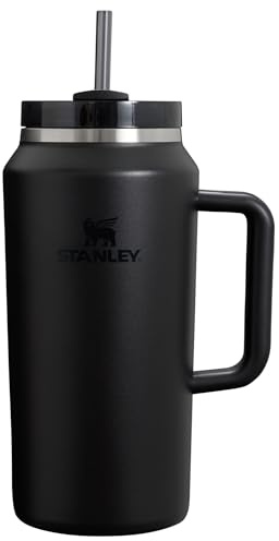STANLEY Quencher H2.0 FlowState Stainless Steel Vacuum Insulated Tumbler with Lid and Straw for Water, Iced Tea or Coffee, Smoothie and More, Black 2.0, 64oz
