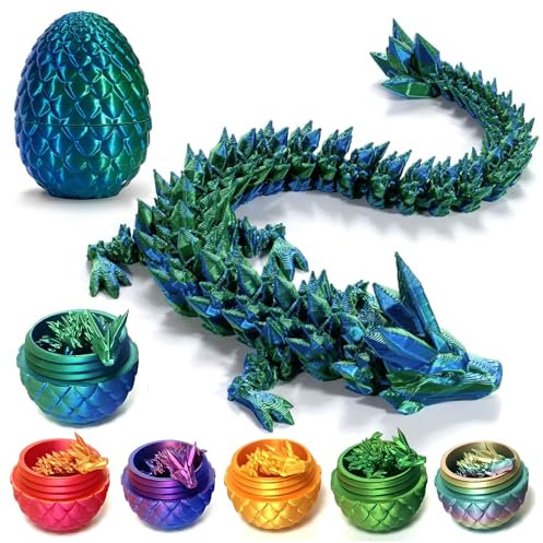 Yearsahrk Uovo di drago stampato 3D misterioso drago giocattolo realistico realistico drago mobile figure sorpresa uova di drago Easter decorazioni per la casa