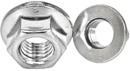 Flanschmutter Bundmutter Sechskantmutter Edelstahl A2 rostfrei DIN 6923 mit Flansch ohne Sperrverzahnung glatt ohne Rippen M4/M5/M6/M8/M10/M12