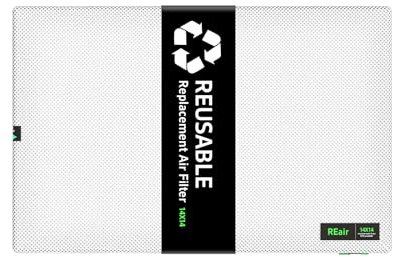 Reair 14x14x1 Extra Ersatzfilter ohne Rahmen, waschbarer und wiederverwendbarer Luftfilter 35,6 x 35,6 x 2,5 cm für AC HVAC Ofen, MREV 8 Luftfilter, maschinenwaschbar, AC-Ofen-Luftfilter ohne Rahmen