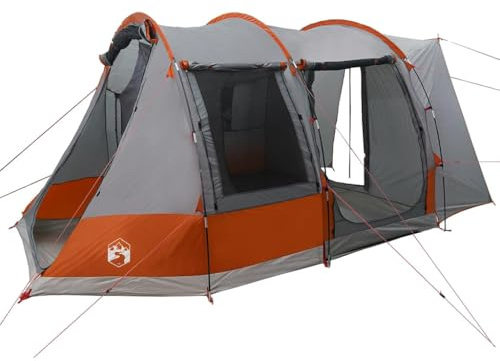 vidaXL Biltält 2 personer grå och orange vattentätt, tält, trädgårdstält, friluftsskydd, campingtält, campingskydd, trädgårdsskjul, vattentätt tält