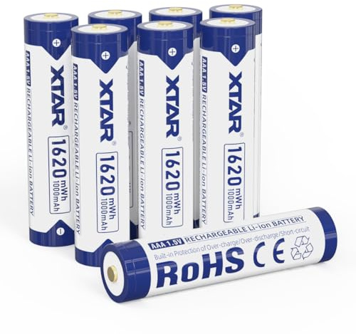 XTAR Rechargebale1.5v 1620mWh aaa rechargeable batteries (8pcs 1620mWh AAA)
