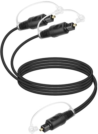 YANBORONSON Toslink Optisches Splitterkabel 1 Eingang 2 Ausgänge (1x männlich), Digital Audio Splitter 1x2, für Heimkino-TV, Verstärker, Soundbar, DVD/CD-Player 1M