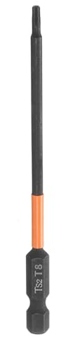 QUARKZMAN T8 Torx Bit Kopf Schraubendreher Bit Set 100mm Lang 1/4 Magnetisch Sechskant Schaft Ohne Loch Hex Sechskant Schraubendreher Bohrer S2 Stahl Bitsatz für Akkuschrauber Werkzeug