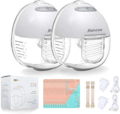 Milchpumpe Elektrisch, Jkevow Milchpumpe Handsfree mit 2 Modi und 9 Saugstufen, Mehr Milch Extrahieren, Ultraleise Elektrische Milchpumpe, 24 mm Flansch