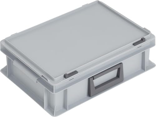 Générique Coffres plastiques empilables norme Europe - 11 à 43L - Bacs de rangement solides en PP - Gris - Plusieurs tailles - 400x300 mm ou 600x400 mm (400 x 300 x 133 mm)