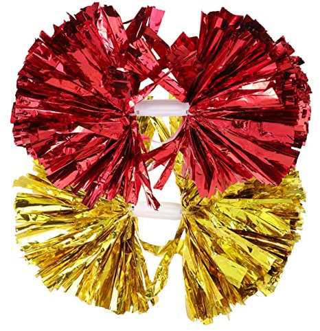Sosoport 2stücke Cheerleading-Pompons Rot Wiederverwendbare Sport Requisiten Für Cheerleader Hochschule High School Veranstaltungen Leicht Griffbereit