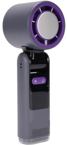 Jiawu Tragbarer Handventilator mit Turbine, Wiederaufladbar, Multifunktionaler, Faltbarer Persönlicher Kühlventilator mit LED-Licht für Outdoor-Aktivitäten, Reisen, Arbeiten (Grey)
