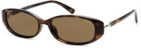 SOJOS Retro Oval Polarisiert Sonnenbrille SJ2641 Schildpatt/Braun