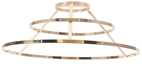 Eisen Lampenschirmrahmen mit Dreistufigem Design Retro, Gold | Lampenschirmchen, Ring für Lampenschirm, Selbstgemacht Bastelteil für Deckenleuchte