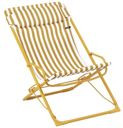 Lafuma MOBILIER - Klappbarer Schaukel-Liegestuhl - Transaswing - Airlon - Gelb Rayure Miel LFM5394_A002-5 Jahre Garantie