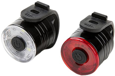 Genérico Cykellampor - Cykelstrålkastare - Bärbar Vattentät Avtagbar Framlampa för Mountain, Röd + vit, Consulte la descripción