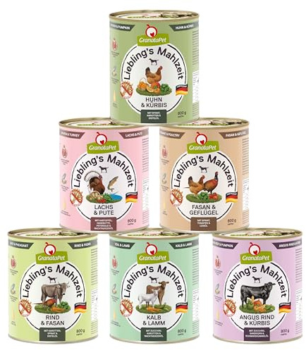 GranataPet Liebling's Mahlzeit Multipack 2 (2026), 6 x 800g | Alleinfuttermittel, Getreidefrei, Ohne Zuckerzusatz, Made in Germany