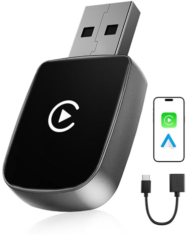 【2026 Verbesserte】 WityEye CarPlay und Android Auto Wireless Adapter 2 In 1, V5.3 Bluetooth Stabile Verbindung, Schnelles 5.8 GHz-WLAN, für Apple iPhone iOS 10+, Smartphone Android 11+