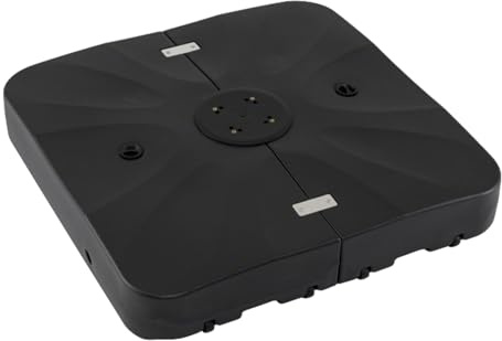 GOPLUS Pied de Parasol Déporté avec Roues, Base de Parasol Carré Remplissable Eau 180KG /Sable 195KG, Rotation 360°, Support Portable pour Jardin/Terrasse/Piscine