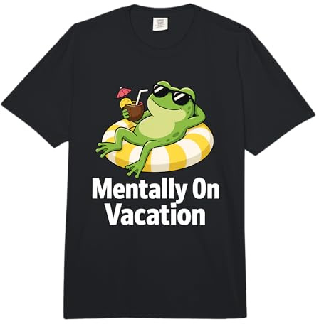 Mentalmente De Vacaciones Rana Divertido Verano Tropical Comfort Colors Adult Heavyweight T-Shirt