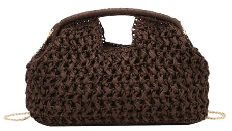 Halm Clutchbag För Kvinnor Portabel Mode Vävd Handväska | Sommar Och Stråväska Till Sommar, , Hav, Utomhusbruk, Shopping, Natt, Kväll, Bröllop Och Festligheter
