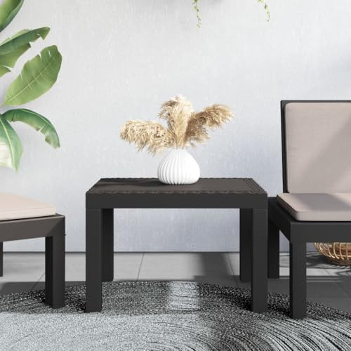 Kaloriko Trädgårdsbord antracit av polypropen 59 x 47 x 40 cm, utrymmesbesparande, stabilt väderbeständigt, lämpligt för terrass balkong trädgård utomhus, perfekt som sidobord, loungebord, picknick