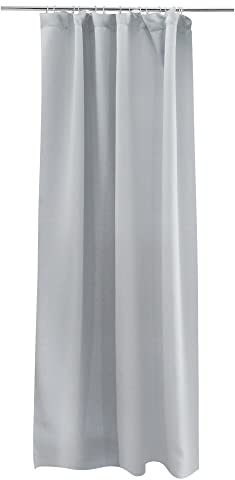 Victoria M. Aurora Verdunkelungsvorhang Blickdicht Thermovorhang mit Kräuselband, für Gardinenstangen und -schienen 140 x 245cm, Silber-Weiss