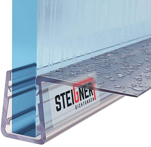 STEIGNER Junta de Ducha, Junta de Sellado, 50 cm, Espesor del Vidrio 6/7/8 mm, Junta Recta PVC, UK11