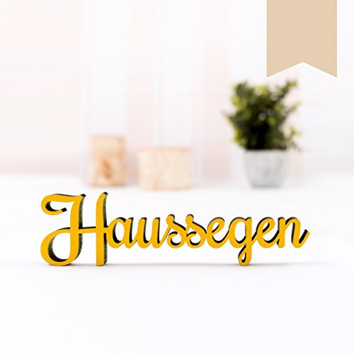 KLEINLAUT 3D-Schriftzug Haussegen in Größe: 15 x 4,1 cm - Dekobuchstaben - 32 Farben zur Wahl - Pastell Braun