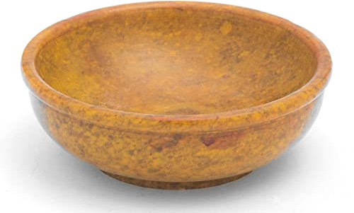 Asmondia Räucherschale flach - Ø 10 cm - aus Speckstein - Farbe: Bernstein