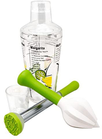 Vin Bouquet FIK 003 SET - Set de cóctel (ABS), Mortero, Coctelera con recetas, Jigger de 50ml y Escariador de Cítricos