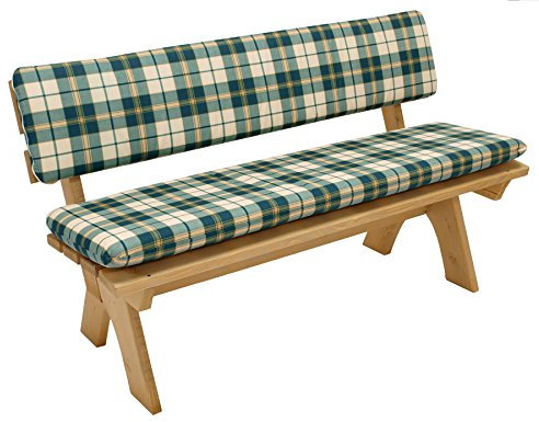 DEGAMO Auflagenset Boston 2-teilig für Bank 3-sitzer 150cm, grün-kariert