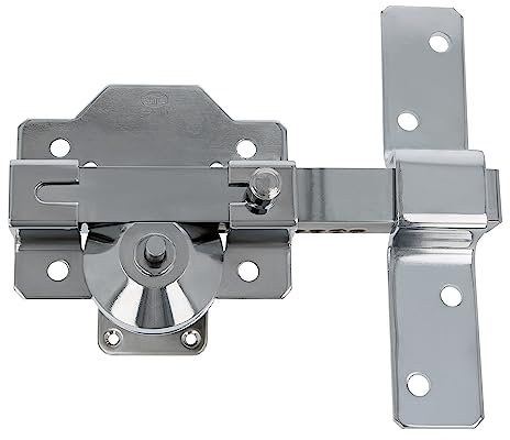 Amig - Cerrojo para Puerta - Con Bombillo Redondo de 50 mm - Seguridad Extra para Puertas de Entrada o de Paso - Incluye 5 Llaves - Color Plateado - 153 x 88 mm