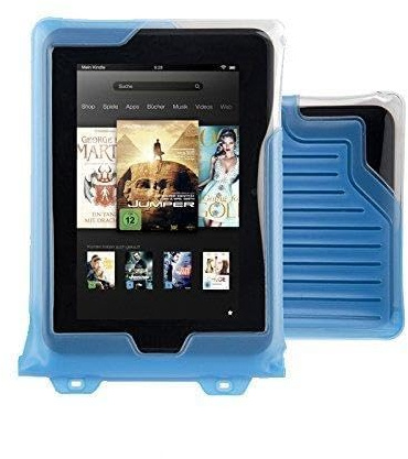 DiCAPac WP-T7 Universelle, wasserdichte Hülle für Sony Xperia Z3 Tablet Compact in Blau (Doppel-Klettverschluss, IPX8-Zertifizierung zum Schutz vor Wasser bis 5 m Tiefe; integrierter Airbag treibt auf dem Wasser & schützt das Gerät; extraklare Polycarbonat-Fotolinse; inklusive Trageriemen)