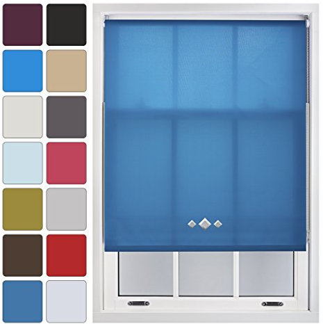 Furnished Maßgeschneiderte Rollos mit dreifach diamantierten Ösen, Blaugrün, 60cm x 210cm