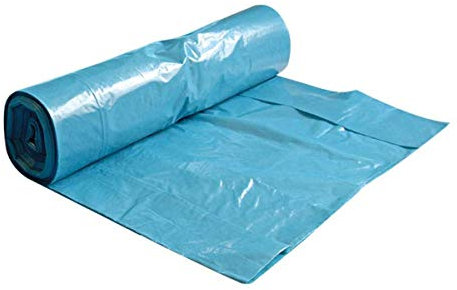 Müllbeutel 120l, LDPE-Abfallbeutel Typ 60, Abfallsack auf der Rolle, LDPE-Müllbeutel, LDPE-Müllsack, LDPE-Abfallsack, transparent/blau, Größe:45 my - blau