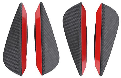 4 pezzi di alette per paraurti anteriori per auto, spoiler per paraurti, kit di finiture per canard, carbonio ABS universale