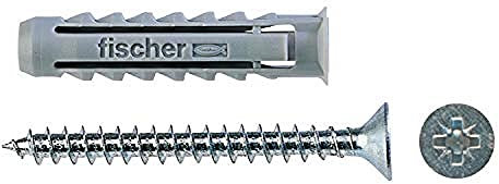 Fischer Tasselli SX 6 S con vite (200 Pz.) per Muro pieno e Mattone Forato