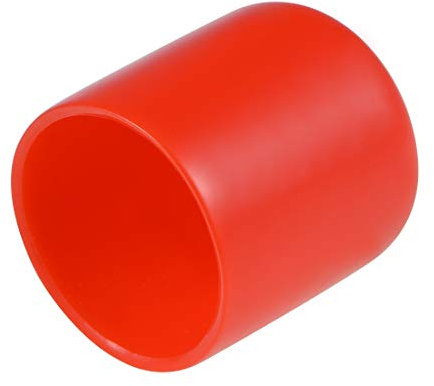 sourcing map 20pcs Rubber End Caps 27mm ID Vinyl Round End Cap Cover Screw Thread Protectors Red