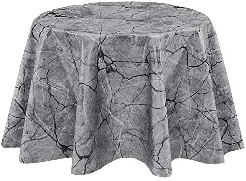 Wachstuch Tischdecken Wetterfest Robust Wachstischdecke Garten Tischdecke abwischbar Oval, Eckig, Rund (100x140cm Eckig, Marmor Grau)