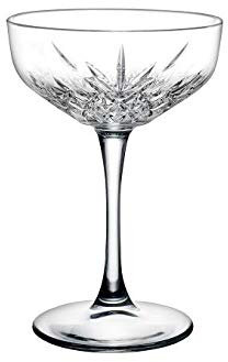 Timeless 255 cc breite Champagnerschale, fein geblasenes Glas, Retro-Sektgläser, 4 Stück, für Champagner oder Cocktails – Restauranware