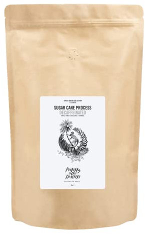 Peaberry Coffee Roasters Colombia Sugar Cane Process Decaffeinated Coffee - Hand Roasted, Naturally Decaffeinated Coffee - Free From Chemicals - Single Origin Estate, Direct from Farmer - Whole, 1KG