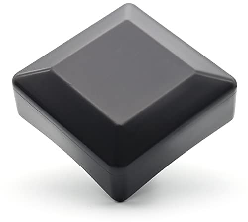 Enkotrade 4 Stück Zaunkappen Schwarz für Außenmaß 100x100mm, Rohrkappen aus hochwertigem Kunststoff, Pyramide Quadratisch Zaunpfostenkappen Pfahl Deckel Zaunabdeckung
