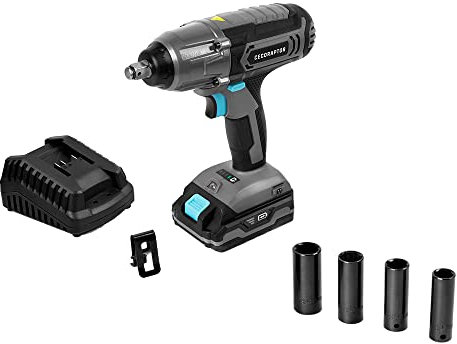 Cecotec Llave de Impacto sin Cables CecoRaptor Perfect Impact 2020 Ultra. Batería 20V y 2000mAh, Velocidad sin carga 2300 rpm, Ratio de Impacto 3000 bpm, Torque máx 400 Nm, Portabrocas