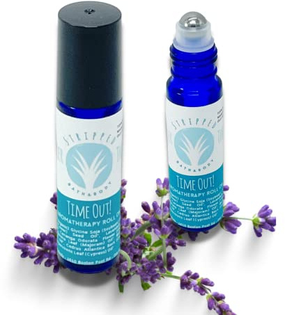 TIME OUT Aromatherapy Roll-On w/Lavender, Ylang Ylang & Cedarwood | Natural Essential Oils for Relaxation for Stress & Calming Relief | 100% Pure, Natural, Therapeutic Grade Oils | Stocking Stuffer