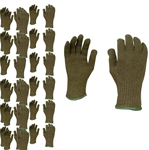 Cordova FB-C3700A/L Green Ragg Wool Machine Knit Liner Gloves, Large, 12-Pack