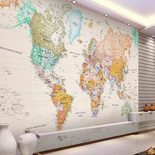 Carta Da Parati Murale Personalizzata Carta Da Parati Per Camera 3D Carta Da Parati Con Mappa Del Mondo Carta Da Parati Per Pareti 3D Decorazione Moderna Fotomurali 400Cm(W)×280Cm(H)