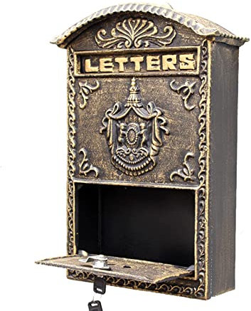 ADITAM Boîtes aux Lettres murales Robustes, boîte aux Lettres décorative Vintage en Fonte pour la décoration de Porte d'entrée intérieure extérieure de Bureau à Domicile Double The Comfort